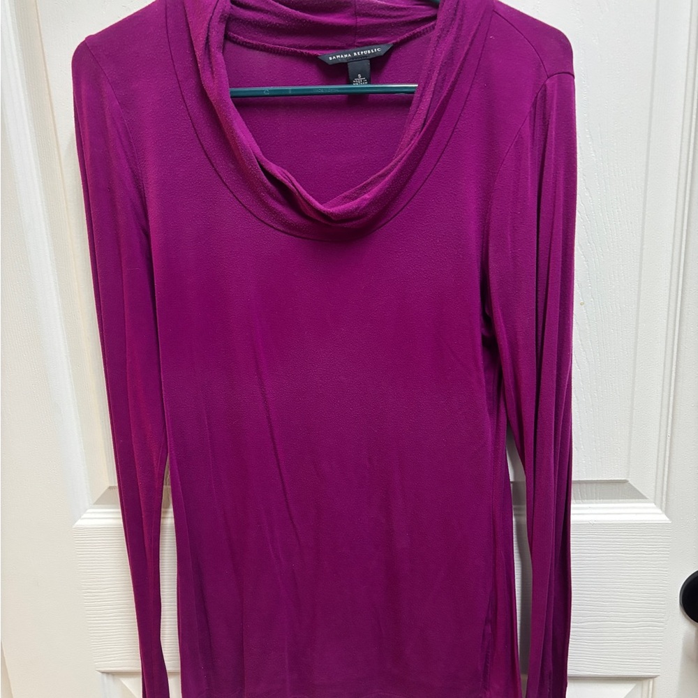 Banana Republic Magenta Cowl Neck Top